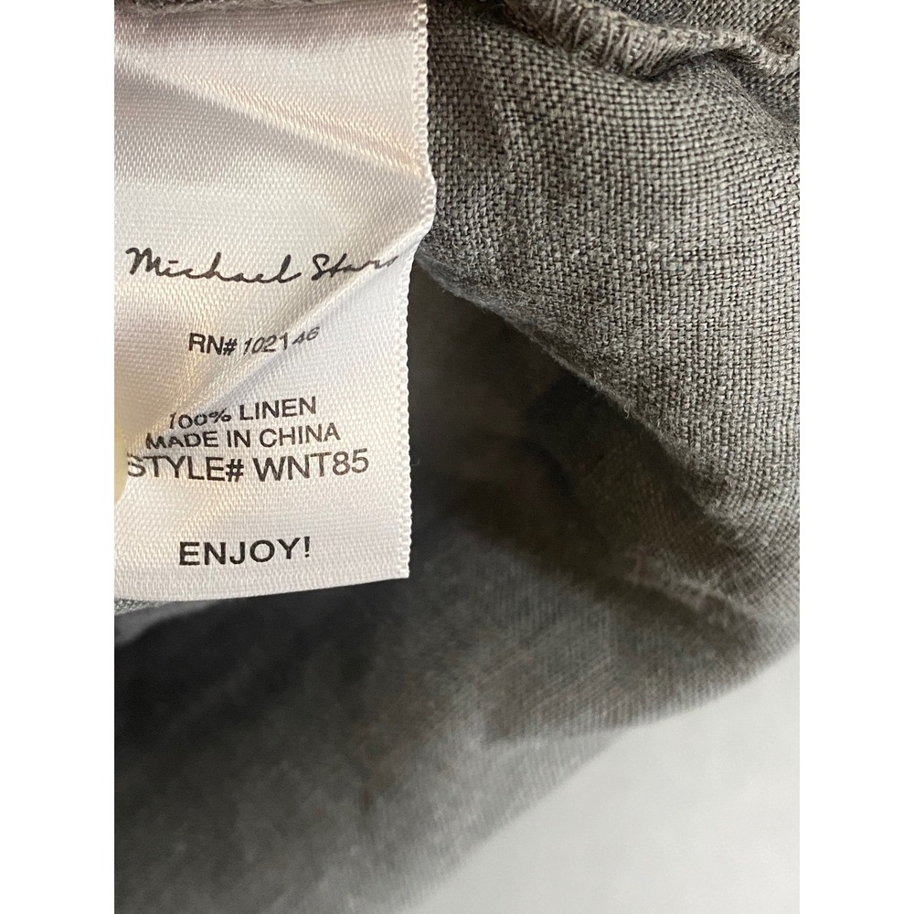 Michael Stars W's S 100% Linen Utility Shirt Dress Grey Stitch Lagenlook - Picture 8 of 9